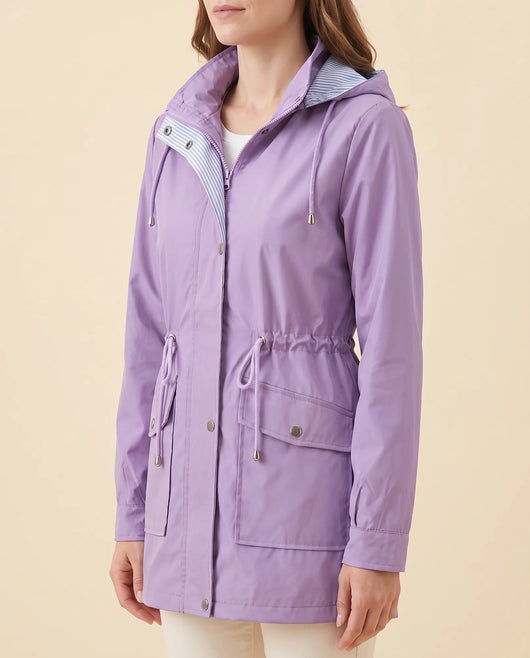 Mira Trenchcoat lang mit abnehmbarer Kapuze