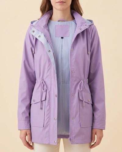 Mira Trenchcoat lang mit abnehmbarer Kapuze