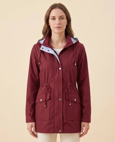 Mira Trenchcoat lang mit abnehmbarer Kapuze