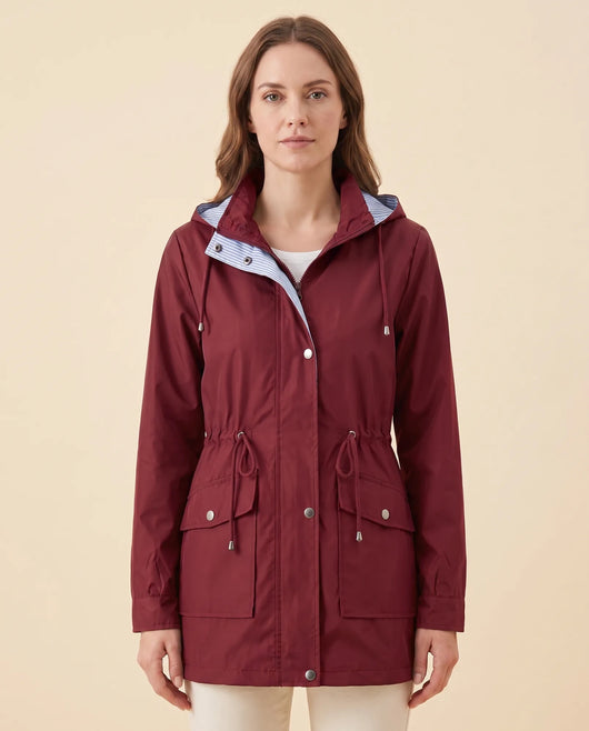 Mira Trenchcoat lang mit abnehmbarer Kapuze