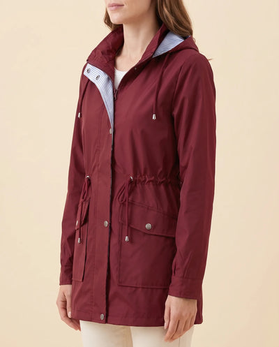 Mira Trenchcoat lang mit abnehmbarer Kapuze