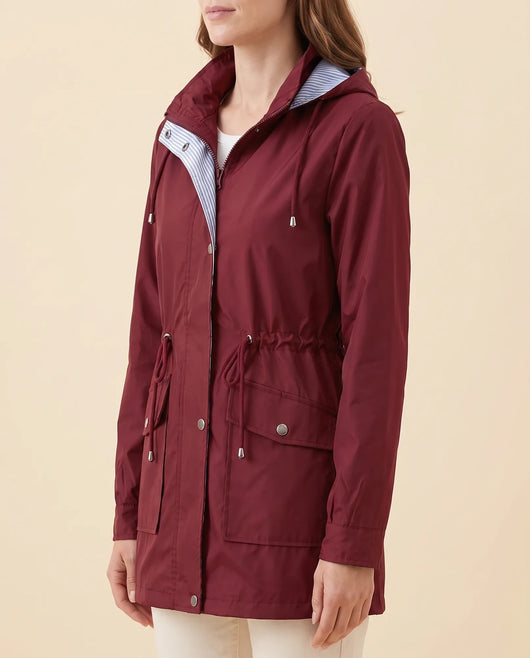 Mira Trenchcoat lang mit abnehmbarer Kapuze