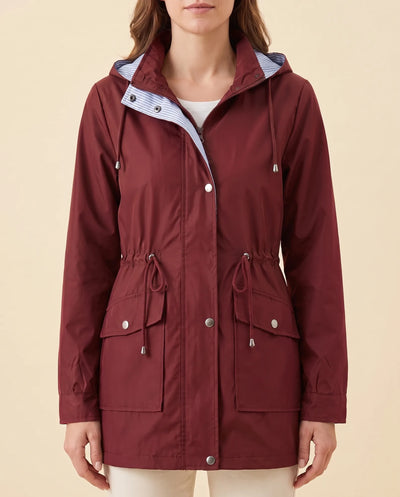 Mira Trenchcoat lang mit abnehmbarer Kapuze