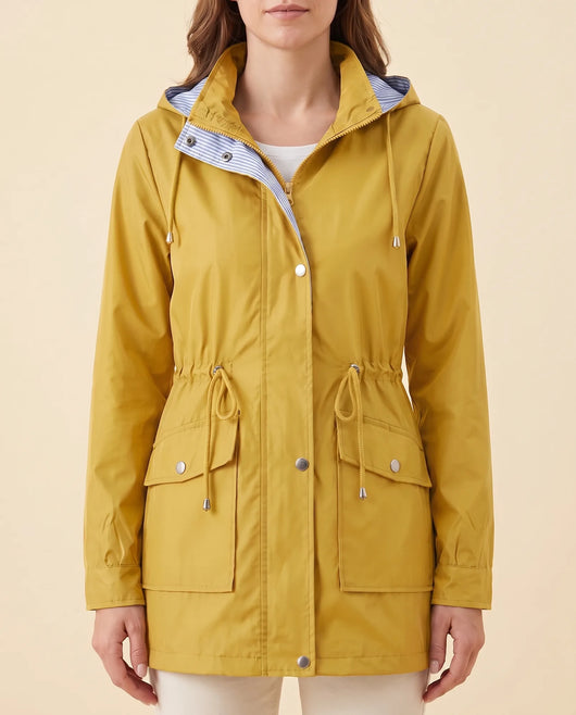 Mira Trenchcoat lang mit abnehmbarer Kapuze