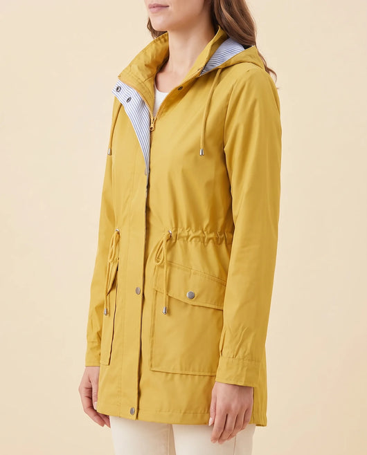 Mira Trenchcoat lang mit abnehmbarer Kapuze