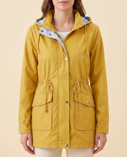 Mira Trenchcoat lang mit abnehmbarer Kapuze