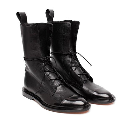 Doris | Damen Elegante Spitzstiefel mit Blockabsatz