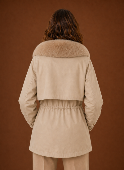 Damen Parka mit Kunstfellkapuze