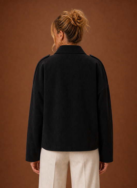 Damen Jacke in Wildlederoptik oversized
