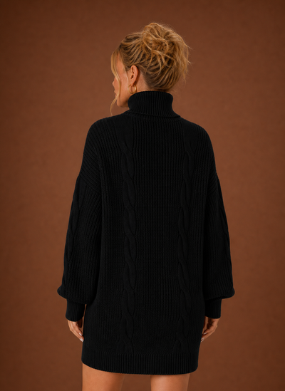 Damen Strickkleid mit Rollkragen