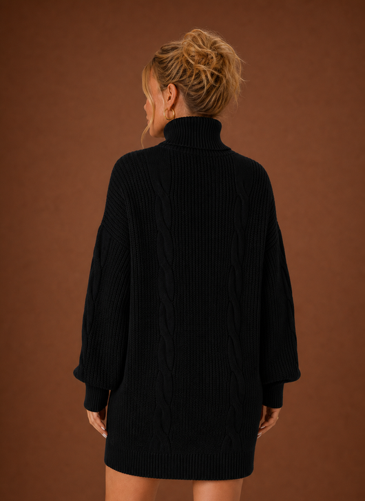Damen Strickkleid mit Rollkragen