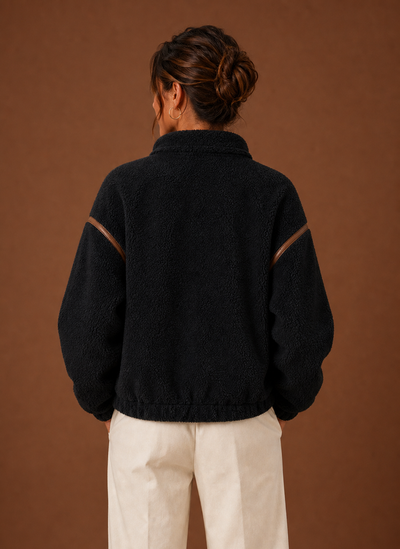 Damen Sherpa-Jacke mit Reißverschluss