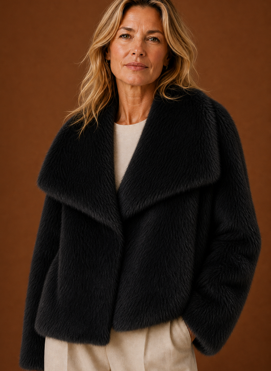 Damen Mantel aus Kunstfell