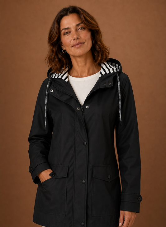 Damen Trenchcoat mit Kapuze für Herbst und Winter
