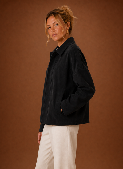 Damen Jacke in Wildlederoptik oversized