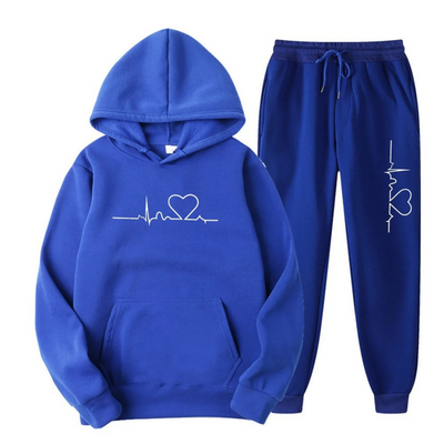 Edith | Damen Hoodie und Jogginghose-Set mit Herzschlagmotiv
