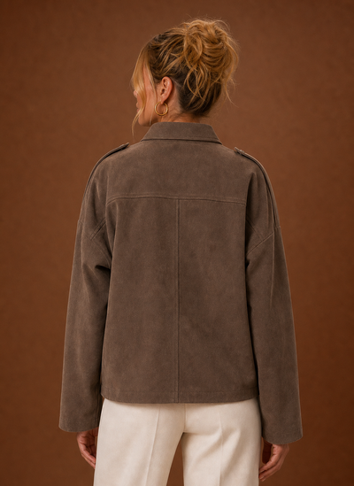 Damen Jacke in Wildlederoptik oversized