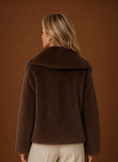 Damen Mantel aus Kunstfell