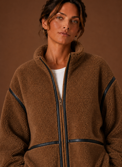 Damen Sherpa-Jacke mit Reißverschluss