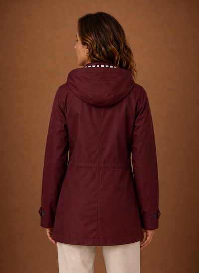Damen Trenchcoat mit Kapuze für Herbst und Winter