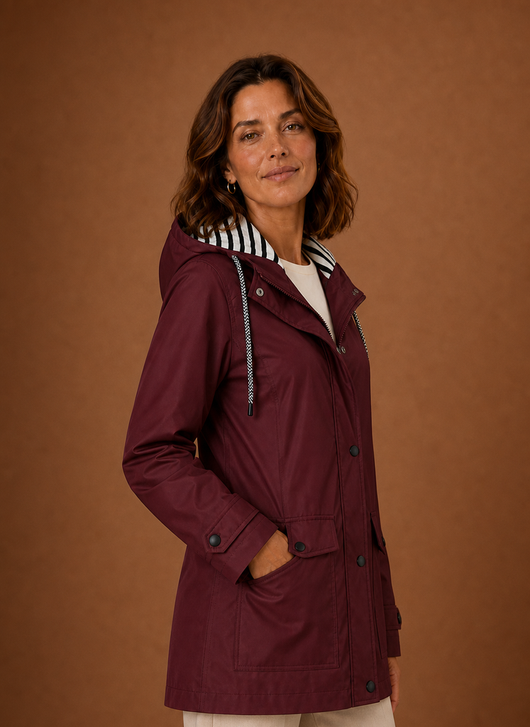 Damen Trenchcoat mit Kapuze für Herbst und Winter