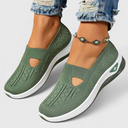Regine | Damen Slip-On Atmungsaktive Mesh-Walking-Sneaker