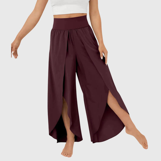 Magdalena | Damen Weit geschnittene Boho-Hose mit Schlitzdesign