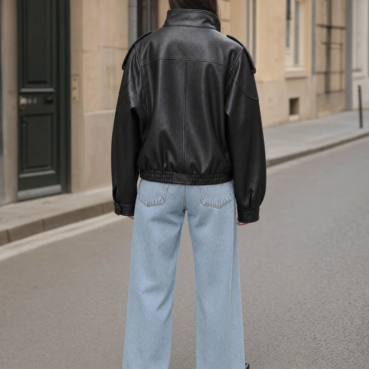 Camden Oversized Bomberjacke aus Kunstleder