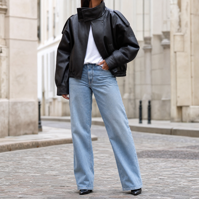 Camden Oversized Bomberjacke aus Kunstleder