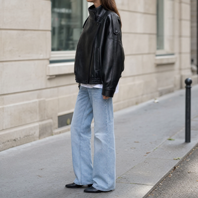 Camden Oversized Bomberjacke aus Kunstleder