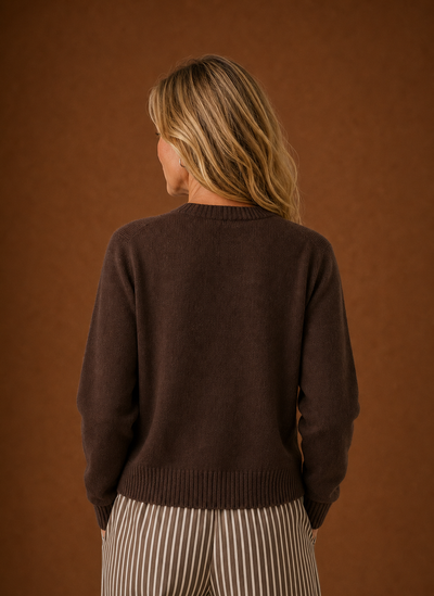 Damen Strickjacke mit Rundhals und Knopfleiste