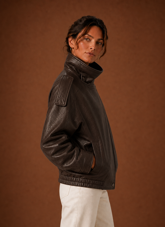 Damen Jacke mit Stehkragen in gerader Form