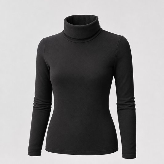 Cranbourne Funnel Neck Thermal Top in black, product shot