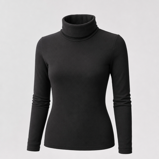 Cranbourne Funnel Neck Thermal Top in black, product shot