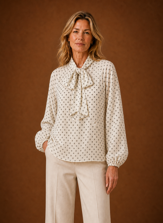 Damen Bluse mit Punktemuster
