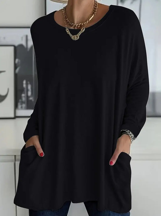 Selina | Damen Lockeres Langarmshirt