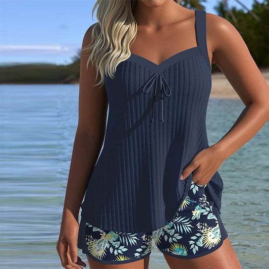 Johanna | Damen Gestreiftes Two-Piece Set Tankini mit Shorts