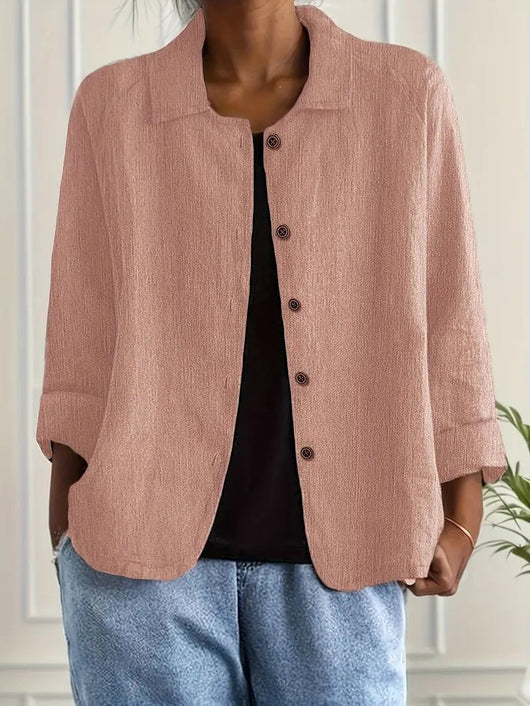 Lena | Damen Langarm-Blazer mit Kragen und Knopfleiste Relaxed Fit