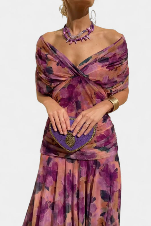 Greta | Damen Off-Shoulder Cocktailparty-Kleid figurbetontes Maxi-Abendkleid