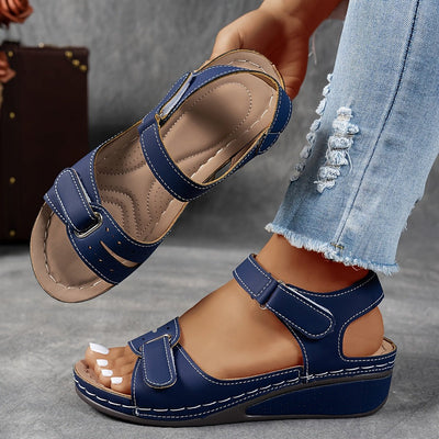 Elisabeth | Damen Orthopädische Klettverschluss-Komfortsandalen Keilabsatz