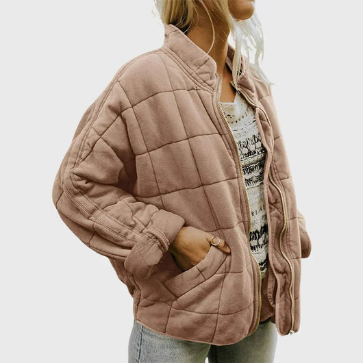 Nora | Damen Steppjacke leichte gefütterte Kurzjacke mit Reißverschluss