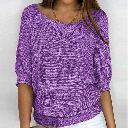 Lena | Damen Strickpullover Lässiger Oversize-Sweater mit Fledermausärmeln