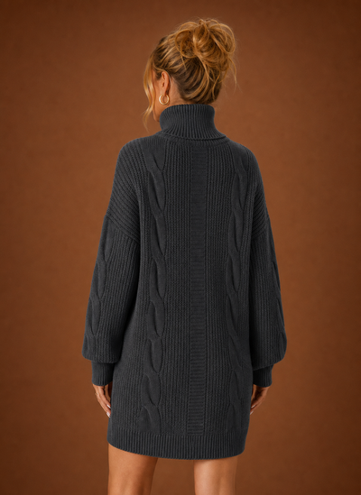Damen Strickkleid mit Rollkragen