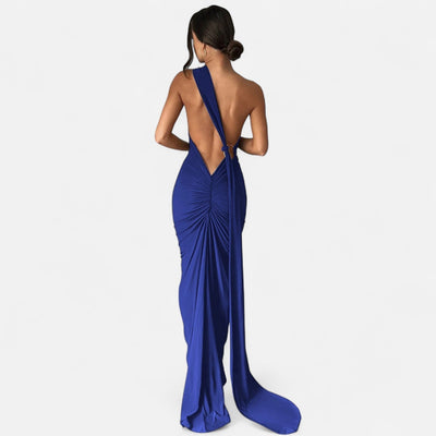 Lara | Damen Maxikleid mit Ein-Schulter-Neckholder