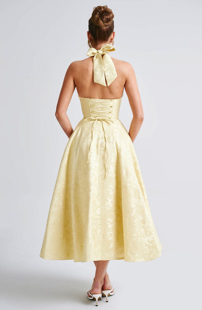 Kerstin | Damen Halter Midi Kleid für Hochzeitsgäste