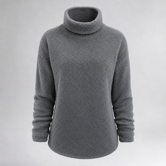 Elstow Velvet-Lined Roll Neck in grey