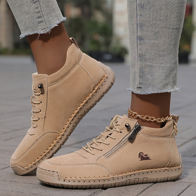 Bettina  | Damen Bequeme Schnürschuhe mit Reißverschluss