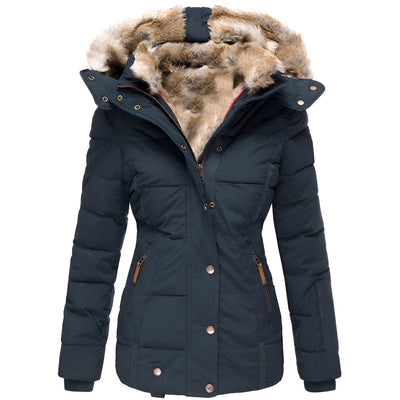 Bettina | Damen Taillierte Winterjacke mit Kapuze