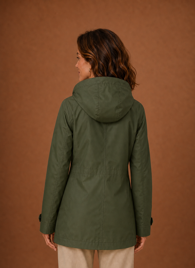 Damen Trenchcoat mit Kapuze für Herbst und Winter