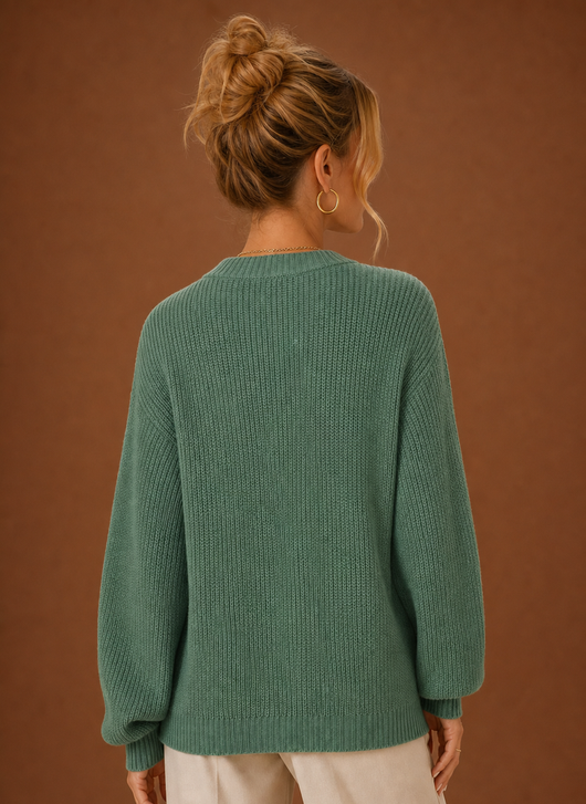 Damen Strickjacke mit V-Ausschnitt und Knopfleiste